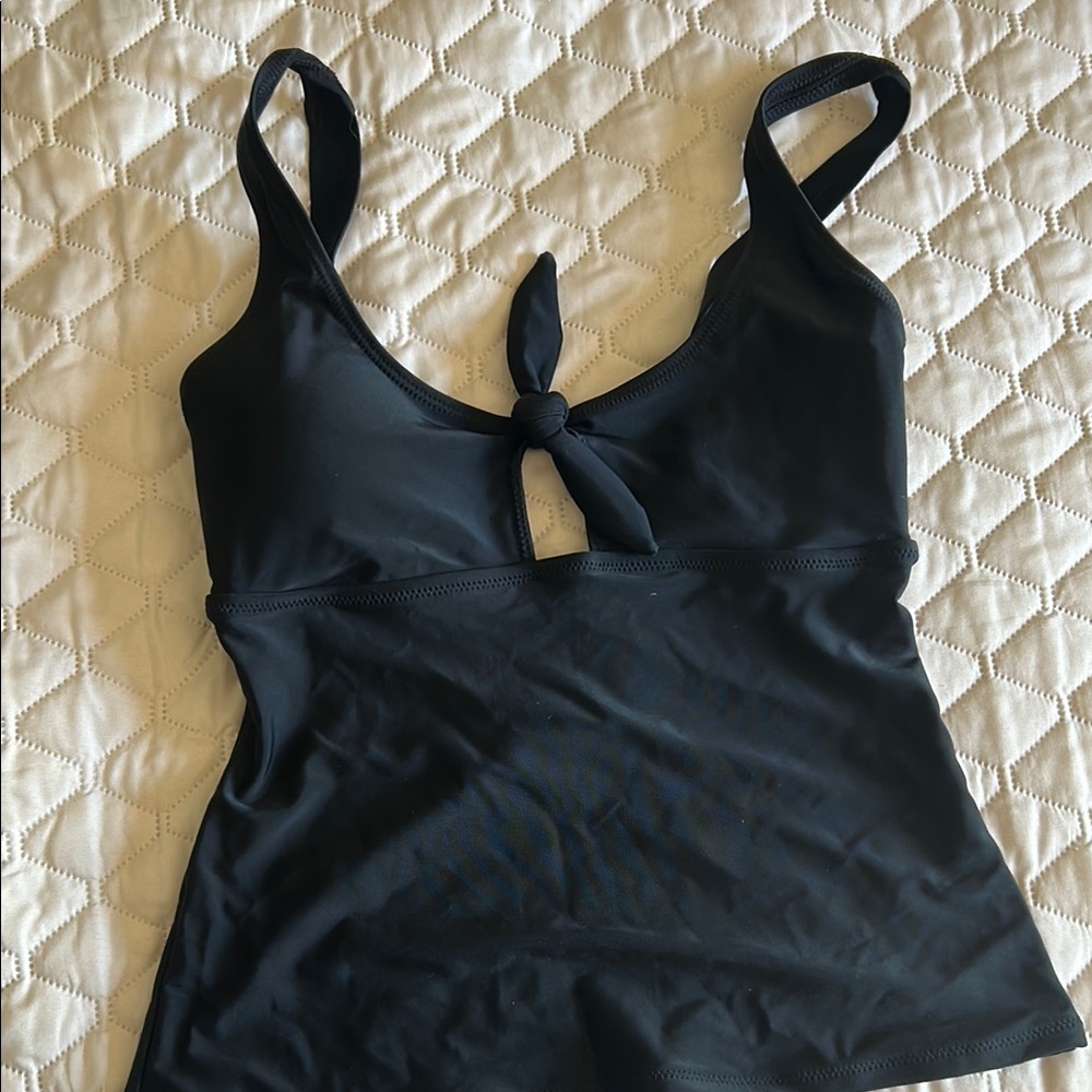 Black Tank Top with Knot Detail